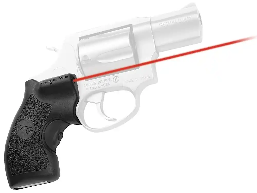 Crimson Trace Lasergrips 5mW Red Laser with 633nM Wavelength & Black Finish for Taurus Small Frame Revolver