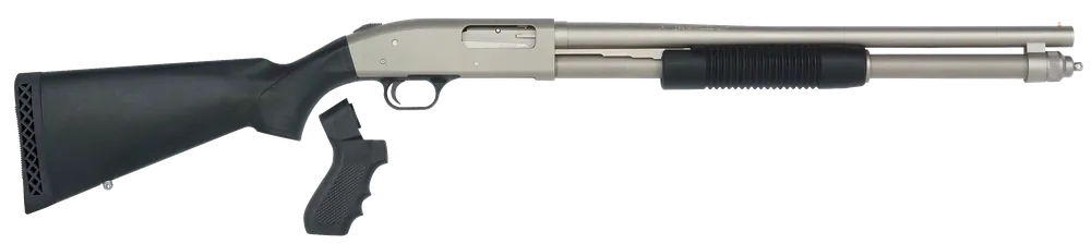 Mossberg 50299 590 Mariner 12 Gauge 3" 8+1 20" Cylinder Bore Barrel Silver Marinecote Rec Black Synthetic Stock Right Hand (Full Size) Includes Pistol Grip