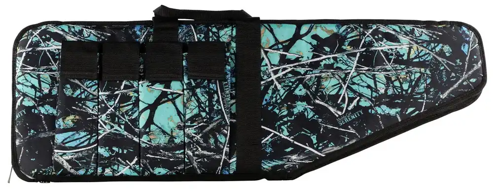 Bulldog Extreme Tactical Rifle Case made of Water-Resistant Nylon with Muddy Girl Serenity Camo, Black Trim