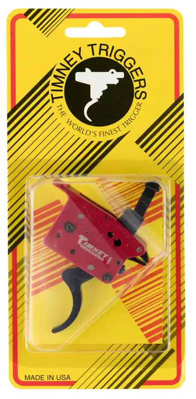 Timney Triggers Featherweight Deluxe Curved Trigger with 3 lbs Draw Weight & Black/Red Finish for Mosin-Nagant