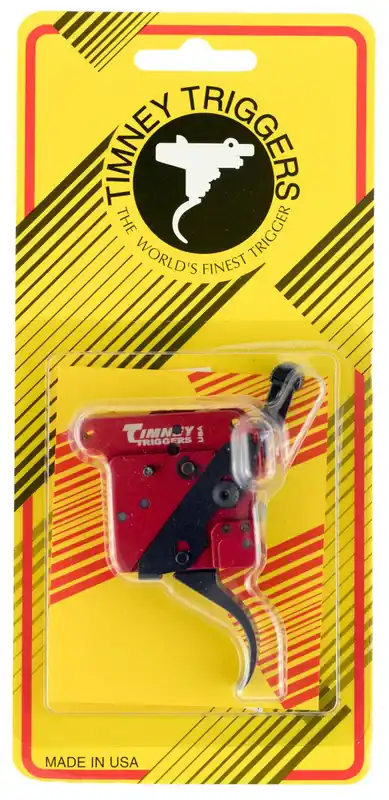 Timney Triggers 2-Stage Two-Stage Curved Trigger with 1-1.50 lbs Draw Weight & Black/Red Finish for Remington 700 Right