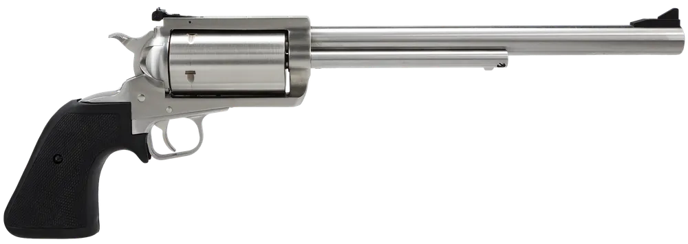 Magnum Research BFR500SW10 BFR Long Cylinder SAO 500 S&W Mag Caliber with 10" Barrel, 5rd Capacity Cylinder, Overall Brushed Stainless Steel Finish & Black Rubber Grip