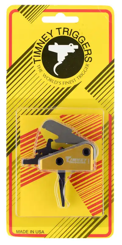 Timney Triggers Competition Trigger Single-Stage Straight Trigger with 3 lbs Draw Weight & Black/Gold Finish for AR-15