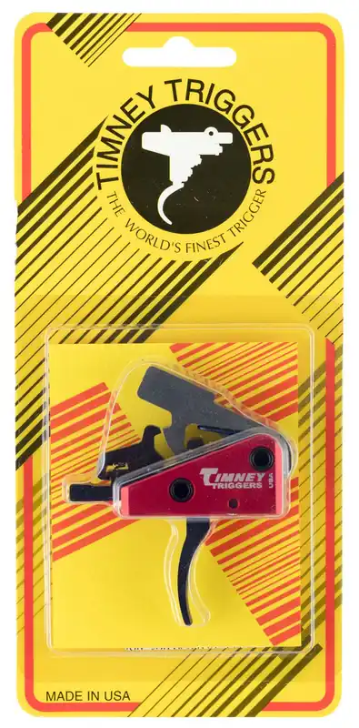 Timney Triggers Targa Short Trigger Two-Stage Curved Trigger with 2 lbs Draw Weight & Black/Red Finish for AR-Platform