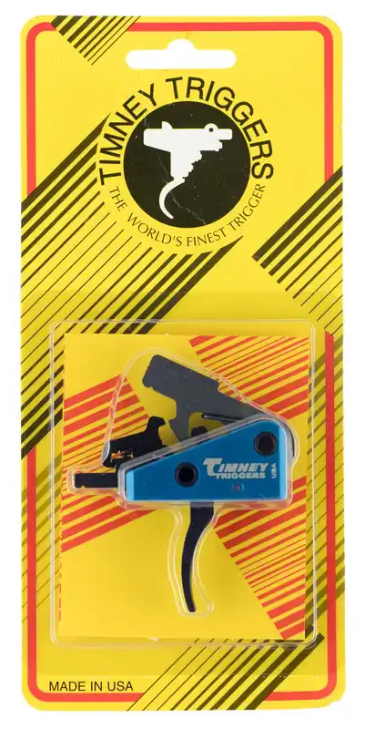 Timney Triggers Targa Long Trigger Two-Stage Curved Trigger with 2 lbs Draw Weight & Black/Blue Finish for AR-Platform