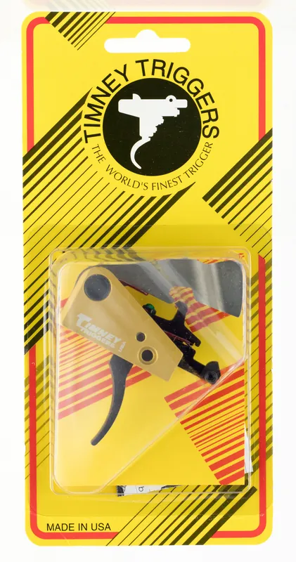 Timney Triggers Featherweight Single-Stage Curved Trigger with Black/Gold Finish for FN SCAR17