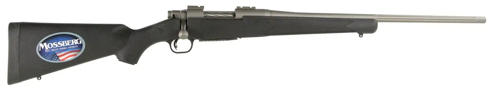 Mossberg 243 Win 5+1, 22" Fluted Barrel, Stainless Cerakote Metal, Black Syn Stock