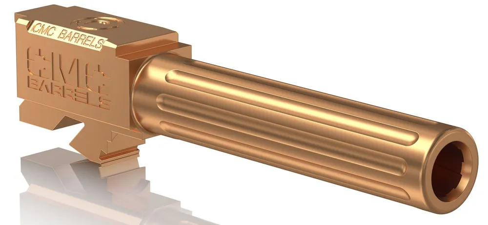 CMC Triggers Match Precision 9mm Luger 4.01" Bronze DLC Finish with Fluting for Glock 19 Gen3-4