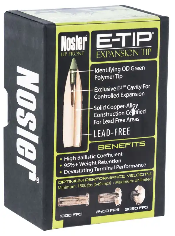 Nosler E-Tip 6.5mm .264 120 GR Spitzer 50 Per Box