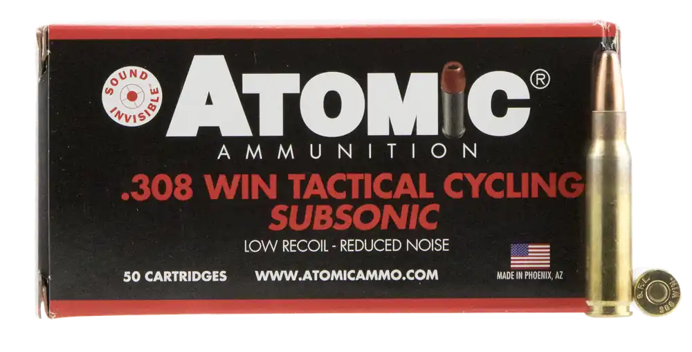 Atomic Rifle Subsonic 308 Win 260 gr Soft Point Round Nose (SPRN) 50 Bx