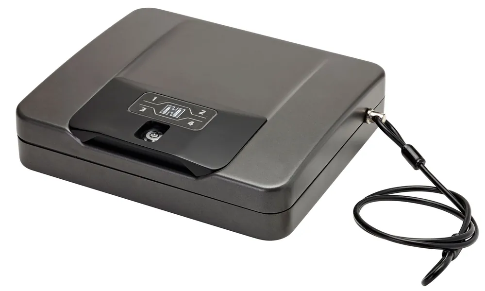 Hornady Rapid Safe 4800KP RFID Access Code Key Entry Black Steel Holds 1 Handgun 10.50 L x 12" W x 2.90" D"