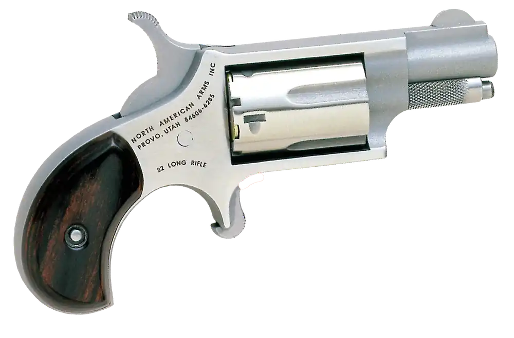 North American Arms 22LR Mini-Revolver *CA Compliant 1.13" Barrel Stainless Steel W/Rosewood Birdshead Grip