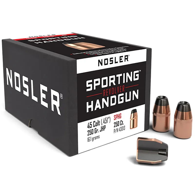 Nosler Sporting Handgun 45 Colt (LC) 250 Gr JHP 100/Box