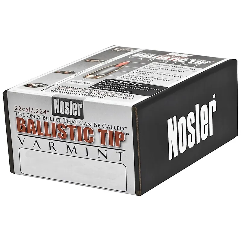 Nosler Ballistic Tip Varmint 22 Cal 40 Gr Spitzer Point 100/Box
