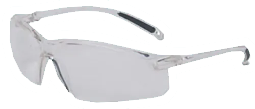 Howard Leight R01636 Uvex A700 Shooting Glasses 99.9% UV Rated Polycarbonate Scratch Resistant Clear Lens with Clear Wraparound Frame & Anti-Slip Rubber Temple Sleeves for Adults