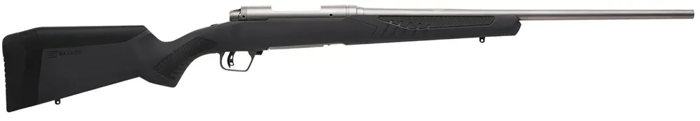 Savage 243 Win 4+1, 22" Barrel, Stainless Metal, Gray AccuStock LH Stock