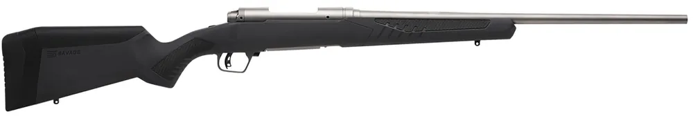 Savage 308 Win 4+1, 22" Barrel, Stainless Metal, Gray Fixed AccuStock LH Stock