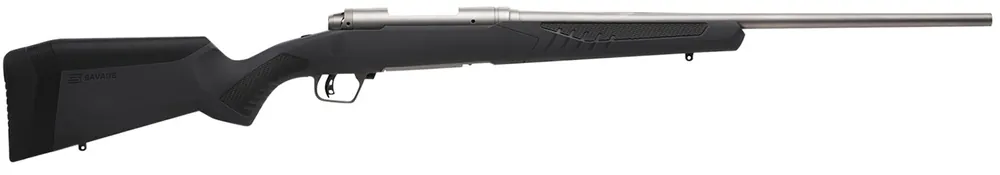 Savage 300 Win Mag 3+1, 24" Barrel, Stainless Metal, Gray AccuStock LH Stock