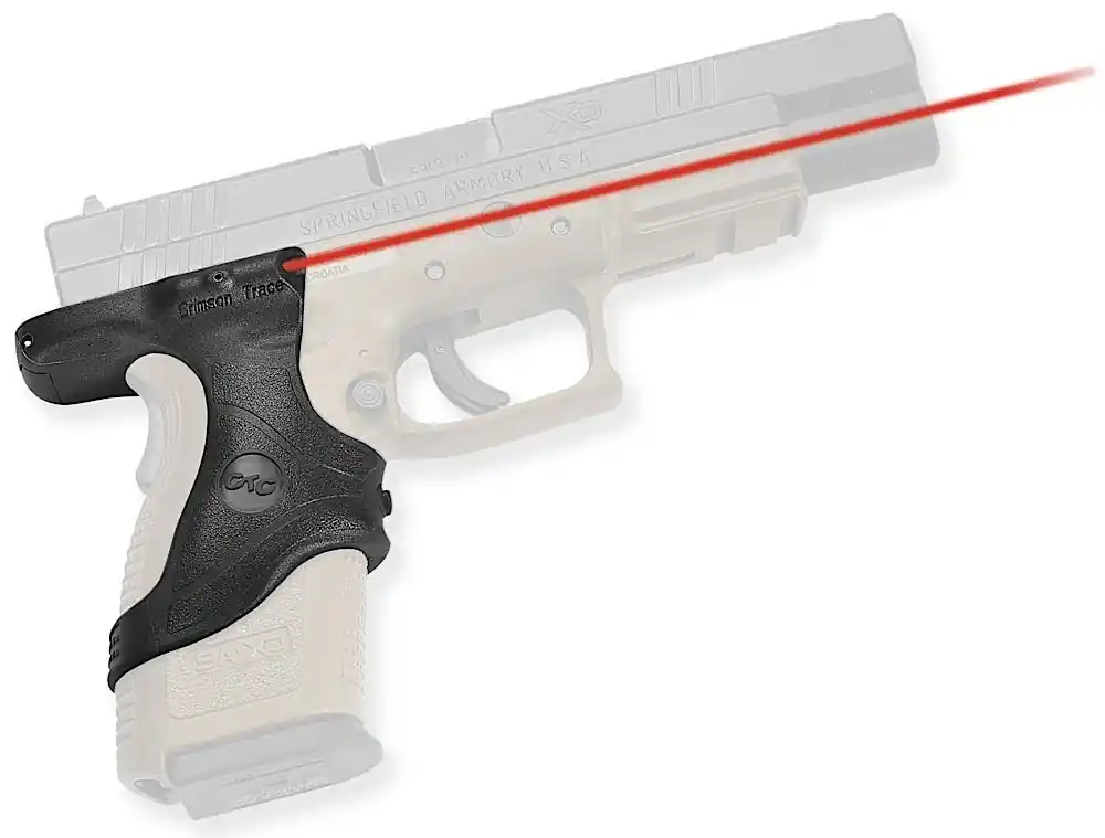 Crimson Trace Lasergrips 5mW Red Laser with 633nM Wavelength & Black Finish for 9mm Luger, 40 S&W, 357 Sig & 45 GAP Springfield XD