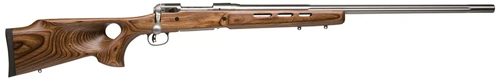 Savage 223 Rem 4+1, 26" Barrel, Stainless, Brown Thumbhole Stock, Box Magazine