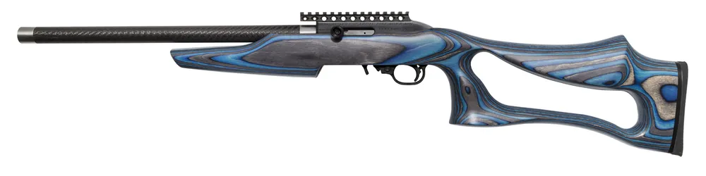 Magnum Research 22 LR 10+1, 17", Black Metal, Thumbhole Blue Laminate Stock