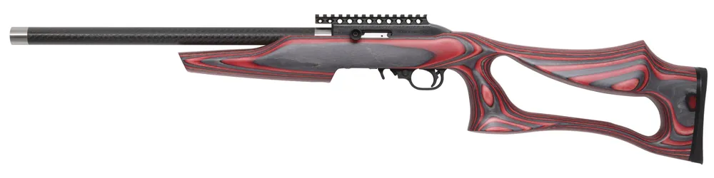 Magnum Research 22 LR 10+1, 17", Black Metal, Thumbhole Red Laminate Stock