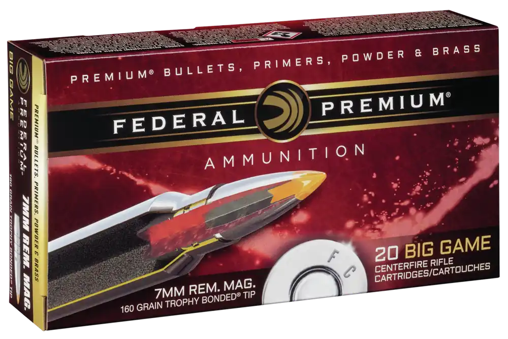Federal Premium 7mm Rem Mag 160 gr Trophy Bonded Tip 20 Bx