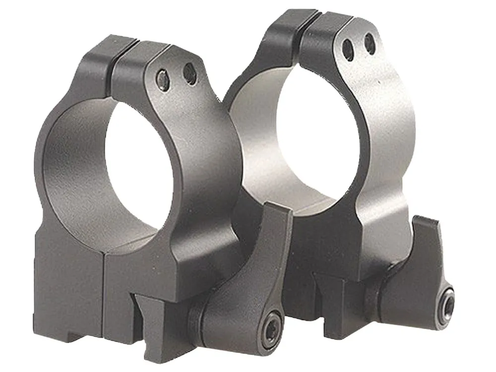 Warne Maxima Grooved Receiver Ring Set Quick Detach For Rifle Ruger Mini-14 Ruger No. 1 Dovetail Medium 30mm Tube Matte Black Steel
