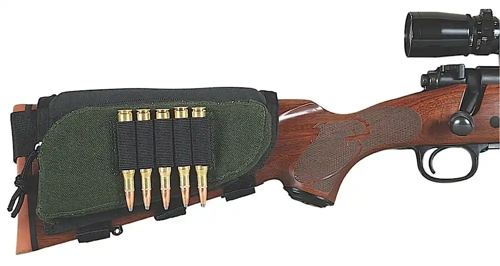 Allen Buttstock Shell Holder Pouch 5 Rounds Green/Black Cordura Nylon