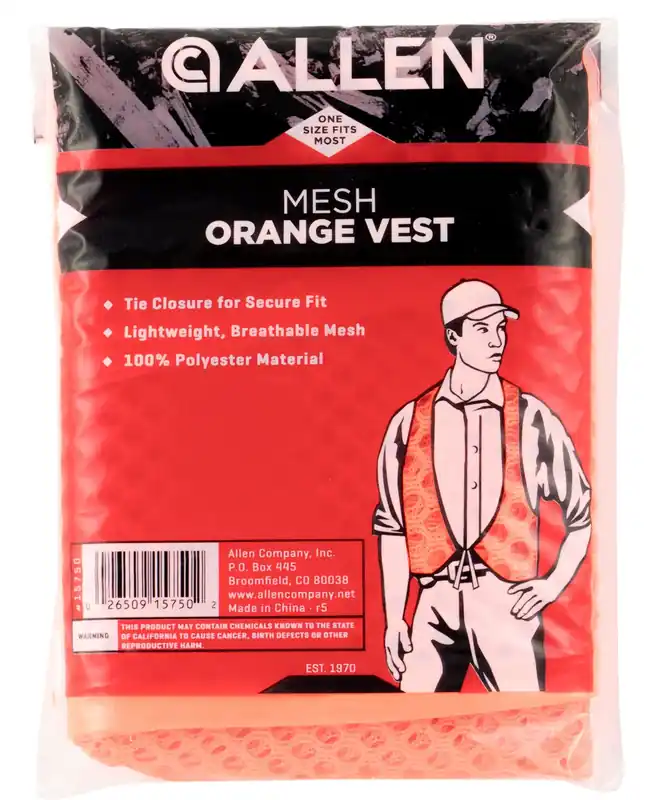 Allen Hunter‘s Vest OSFA Orange Polyester Mesh