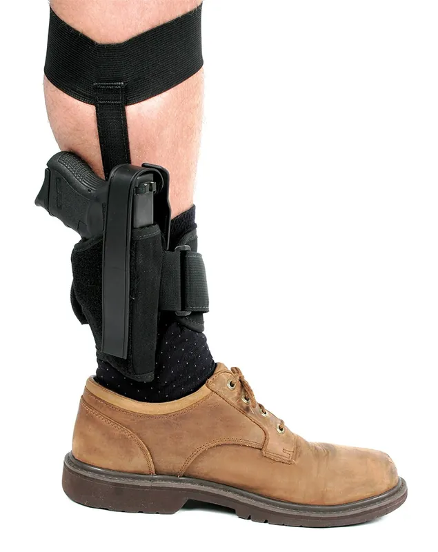 Blackhawk Ankle Black Cordura 1000D Nylon Ankle Med/Lg Auto, Med Revolver RH
