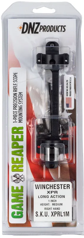 DNZ Game Reaper Scope Mount/Ring Combo For Rifle Winchester XPR 1" Tube Medium Rings 1.06" Mount Height For Long Action Matte Black Aluminum