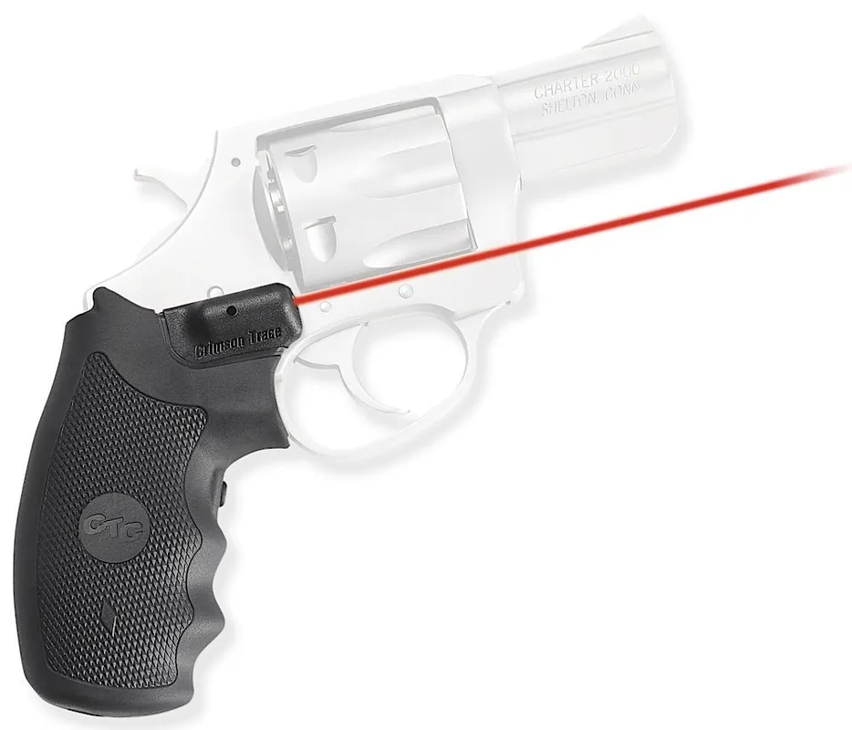 Crimson Trace Lasergrips 5mW Red Laser with 633nM Wavelength & Black Rubber Material for Charters Arms Revolver (Except Dixie Derringer & South Paw Variant)