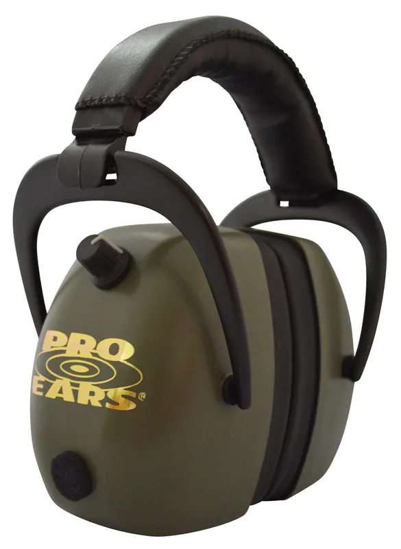 Pro Ears Gold II Electronic Muff 30 dB Over the Head Green Ear cups for Adults