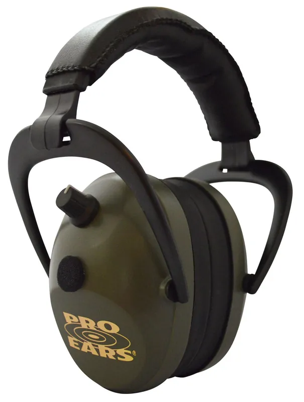 Pro Ears Gold II Electronic Muff 26 dB Over the Head Green Ear cups for Adults