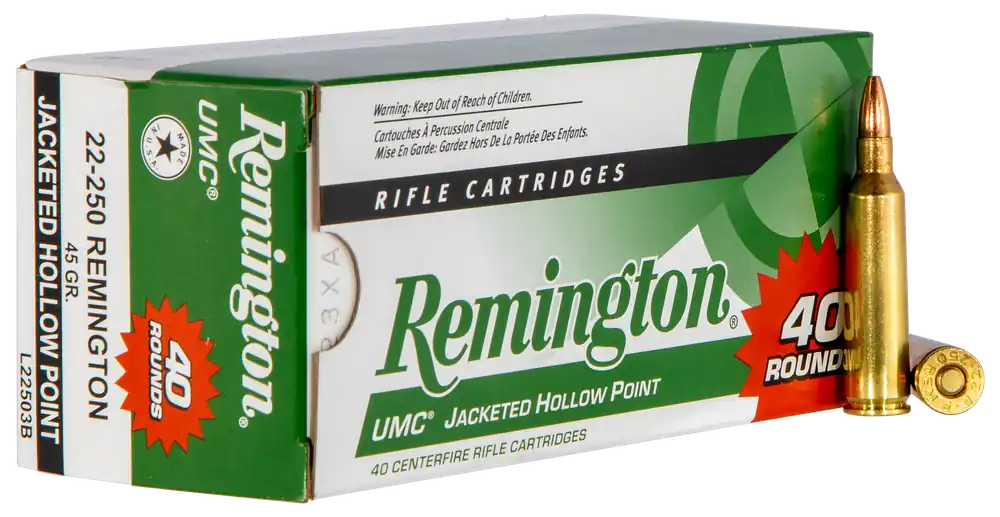 Remington Ammunition UMC 22-250 Rem 45 gr Jacketed Hollow Point (JHP) 40 Bx