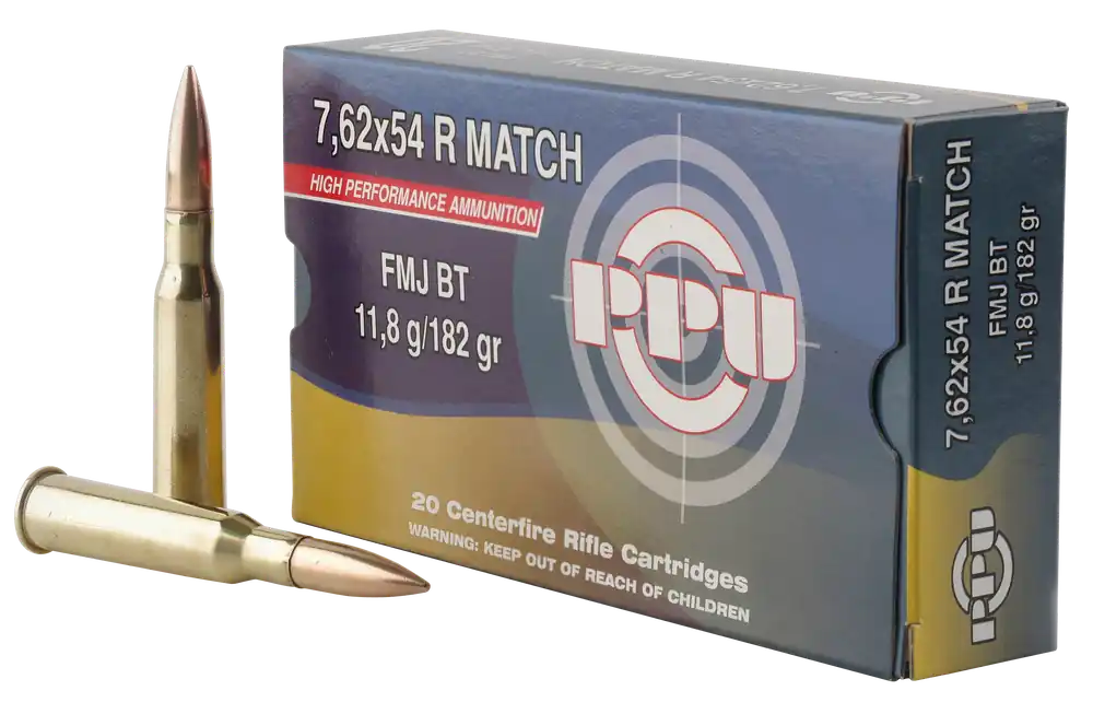 PPU Match 7.62x54mmR 182 gr Full Metal Jacket (FMJ) 20 Bx