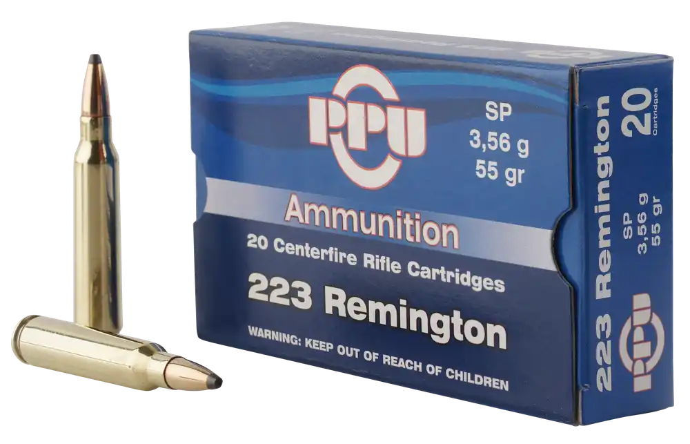PPU Standard Rifle 223 Rem 55gr Soft Point 20rd Box