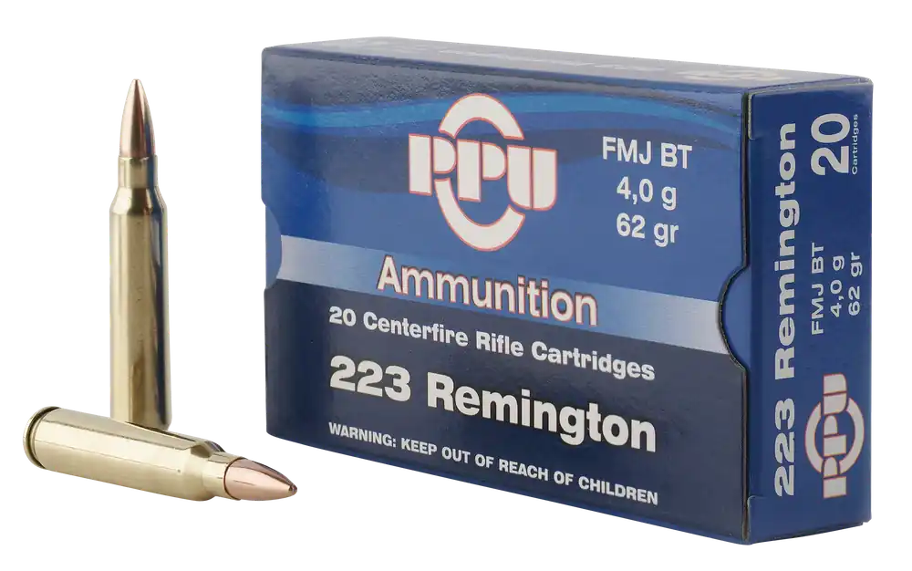 PPU Standard Rifle 223 Rem 62gr FMJ 20rd Box
