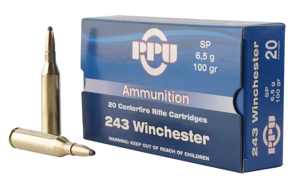 PPU Standard Rifle 243 Win 100 gr Soft Point (SP) 20 Bx