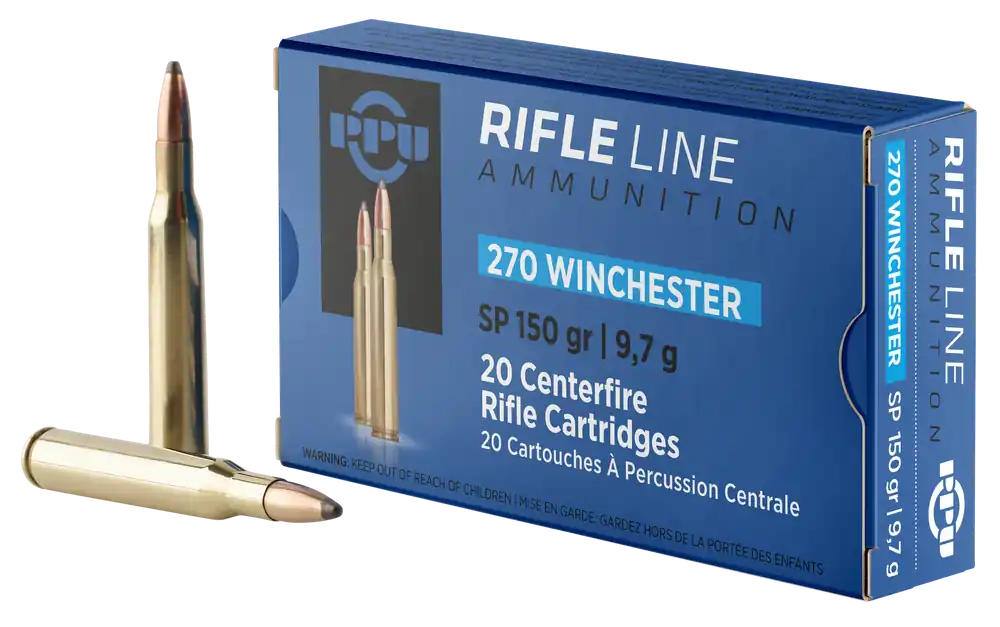 PPU Standard Rifle 270 Win 150 gr Soft Point (SP) 20 Bx
