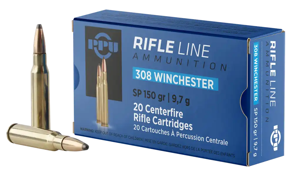 PPU Standard Rifle 308 Win 150 gr Soft Point (SP) 20 Bx