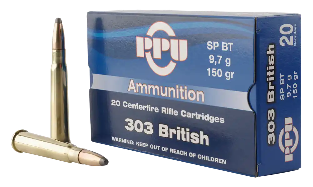 PPU Standard Rifle 303 British 150 gr Soft Point (SP) 20 Bx