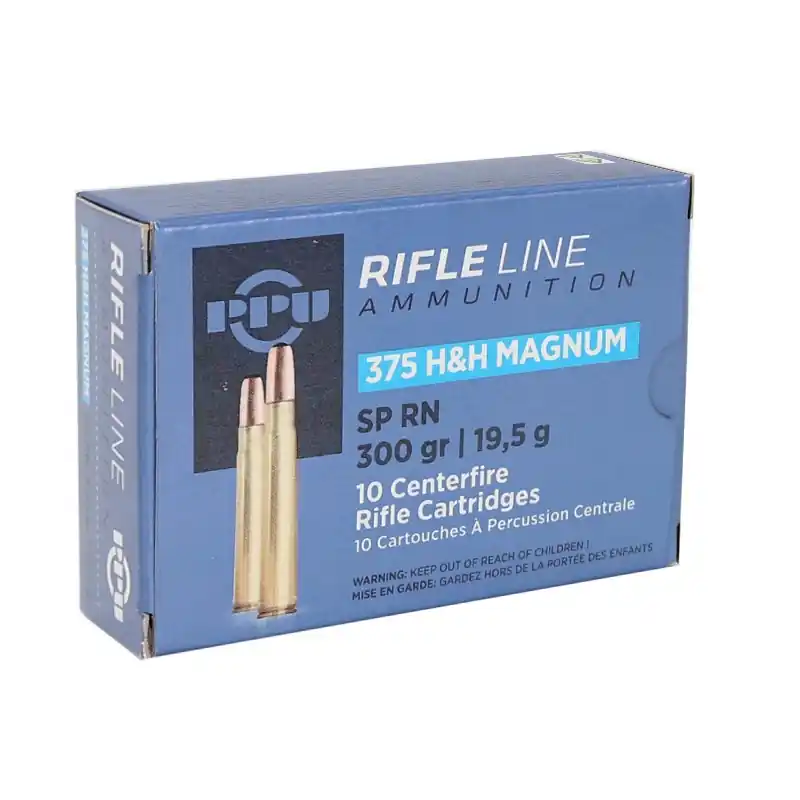 PPU Standard Rifle 375 H&H Mag 300 gr Soft Point Round Nose (SPRN) 10 Bx