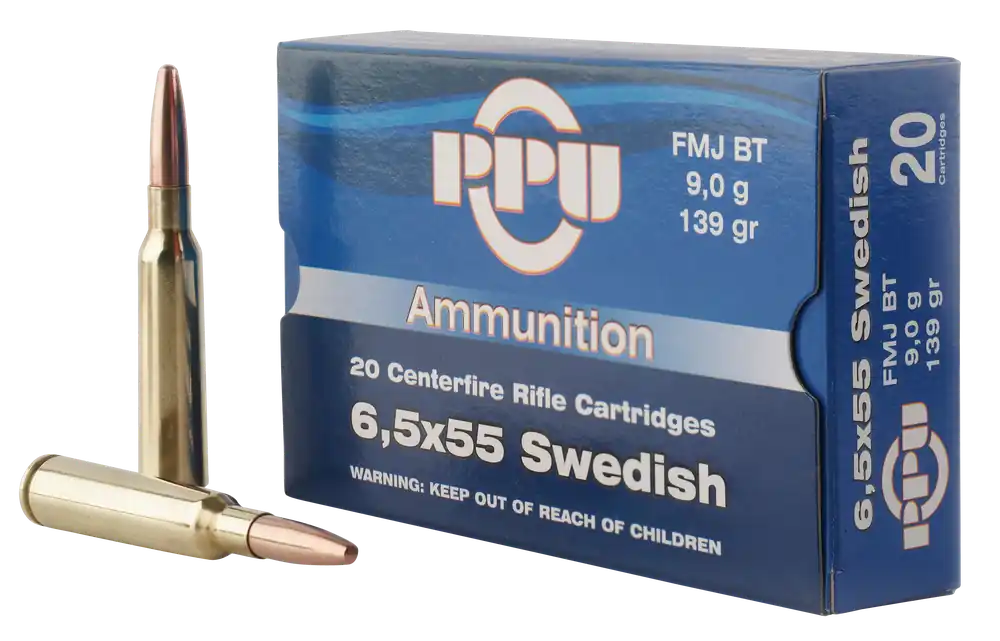 PPU Metric Rifle 6.5x55 Swedish 139 gr Full Metal Jacket (FMJ) 20 Bx