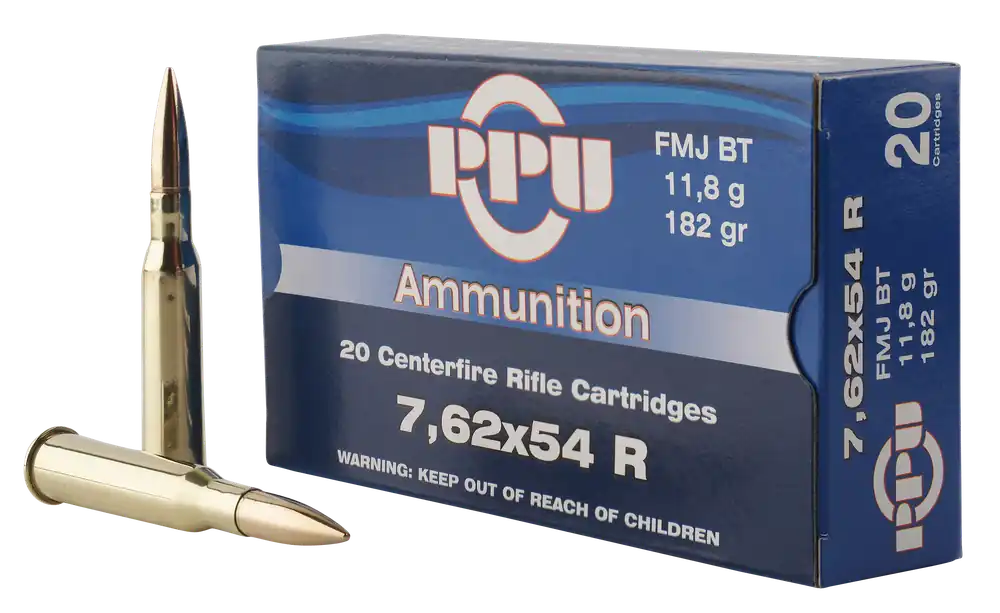 PPU Metric Rifle 7.62x54mmR 182 gr Full Metal Jacket (FMJ) 20 Bx