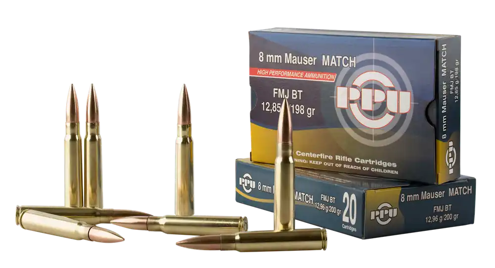 PPU Metric Rifle 8mm Mauser 198 gr Full Metal Jacket (FMJ) 20 Bx
