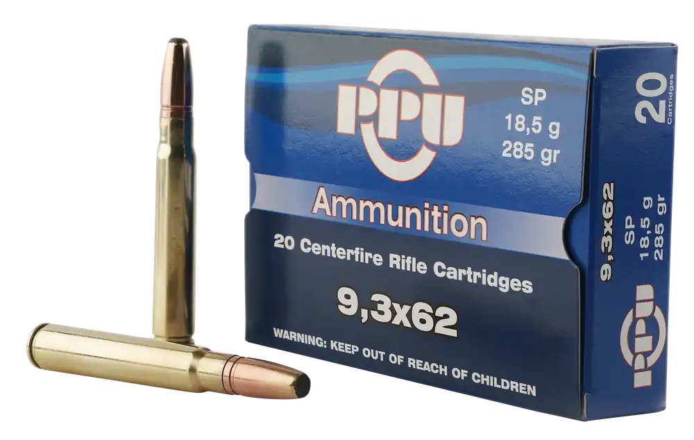PPU Metric Rifle 9.3mmx62 Mauser 285 gr Soft Point (SP) 20 Bx