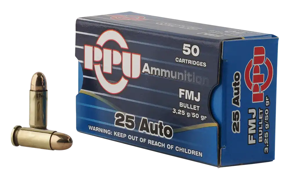 PPU Handgun 25 ACP 50gr FMJ 50rd Box