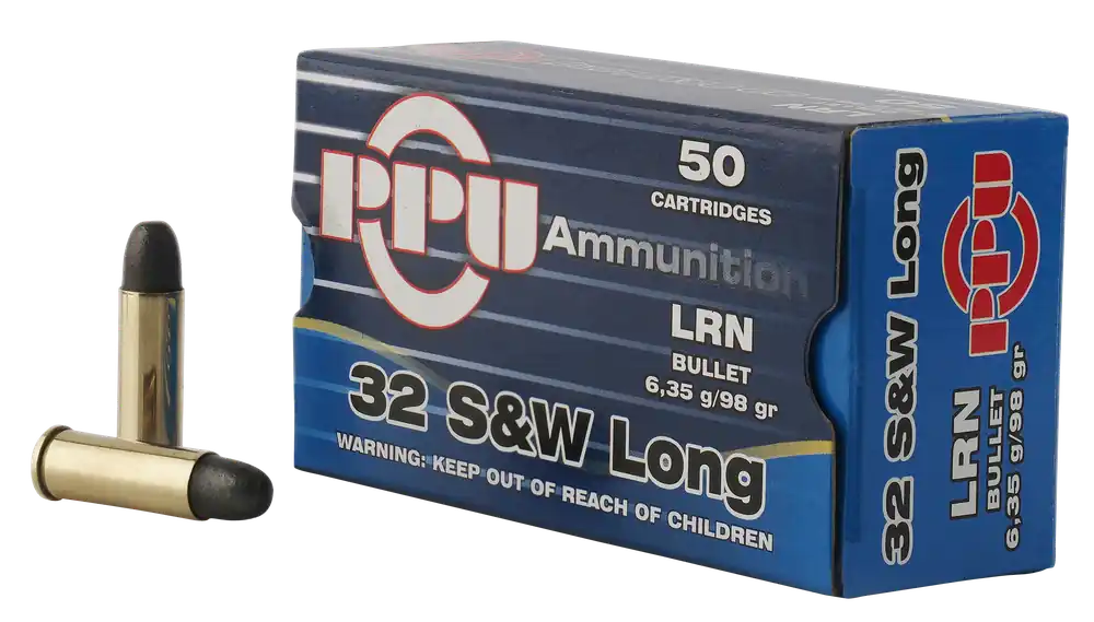PPU Handgun 32 S&W Long 98 gr Lead Round Nose (LRN) 50 Bx/ 10 Cs